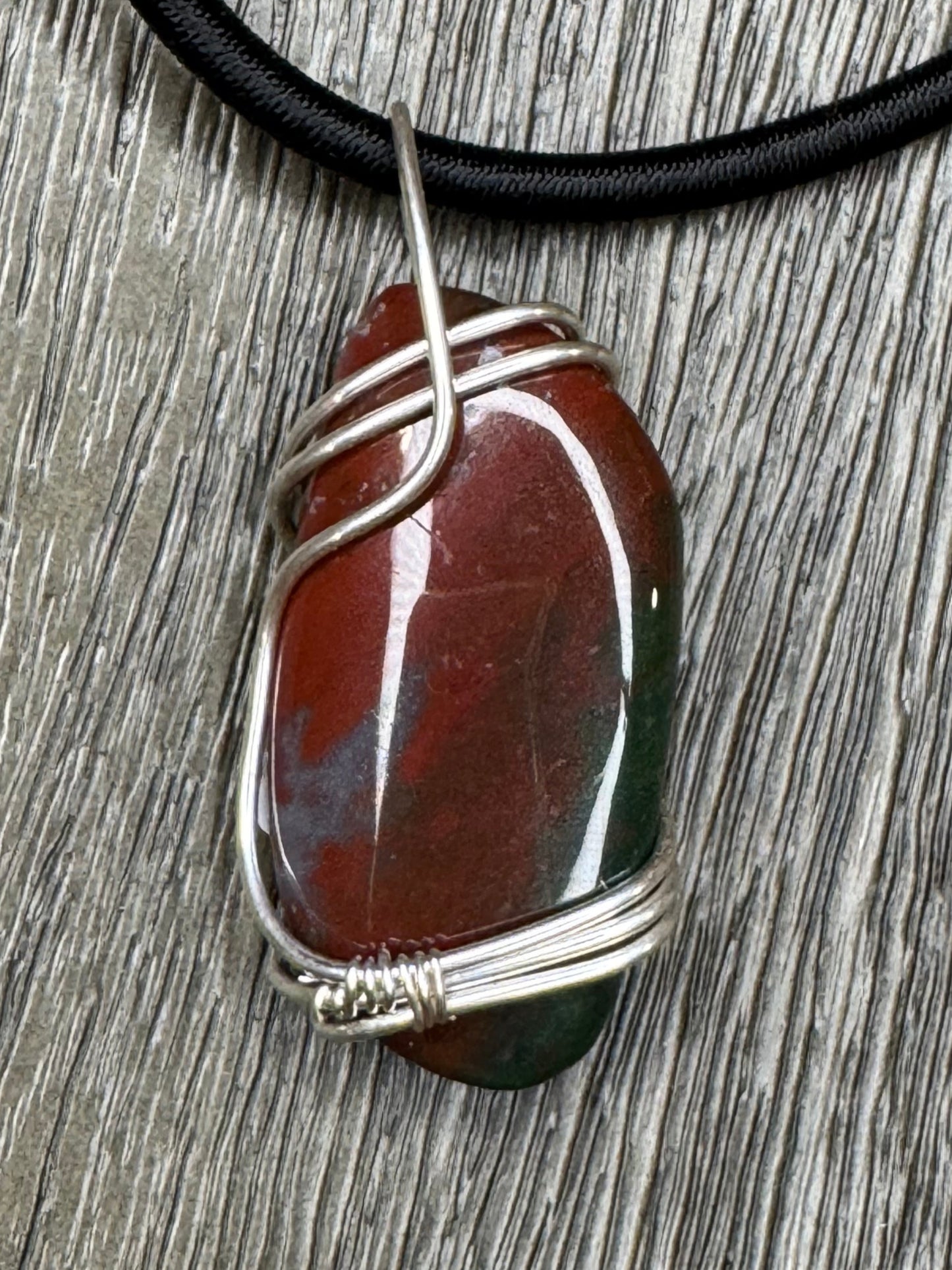 Sterling Silver Bloodstone Pendant