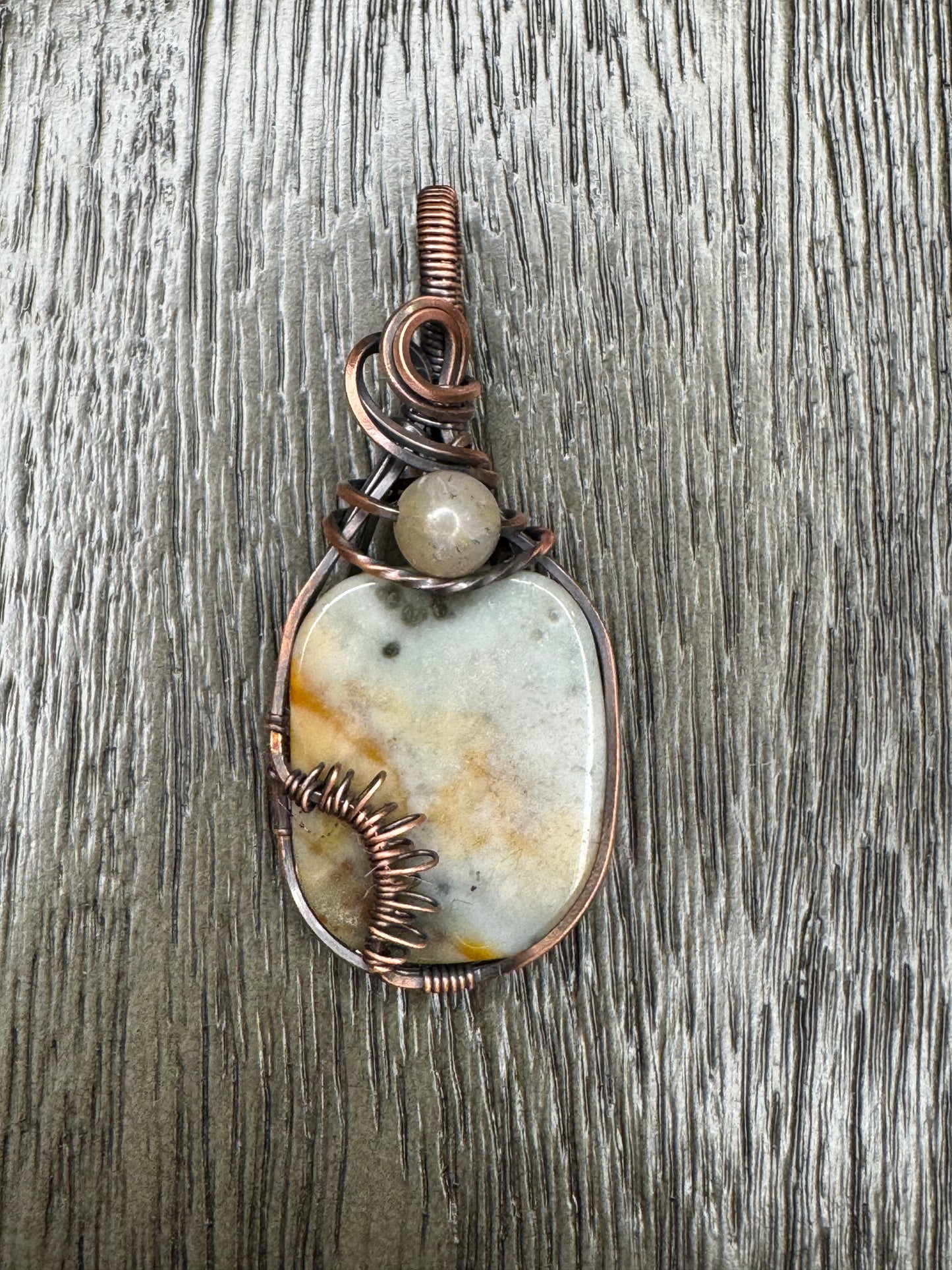 Sunset Wrapped in Copper Pendant