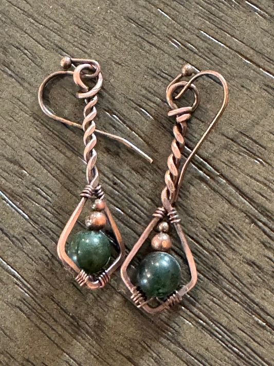 Twisted Gemstone Earrings