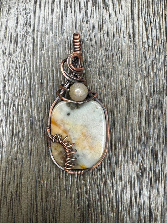 Sunset Wrapped in Copper Pendant